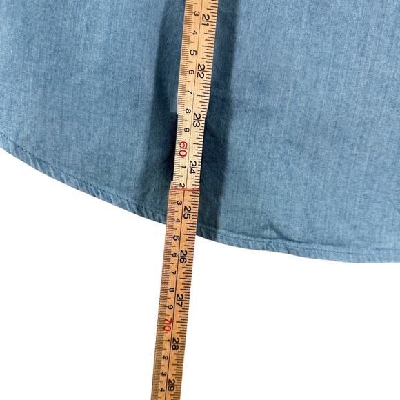 THML Embroidered Boho Denim Tank Top | Multicolor Stitch Detail | Size M - Picture 8 of 8